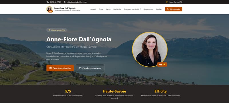 Site vitrine de Anne-Flore Dall'Agnola, Conseillère immobilière