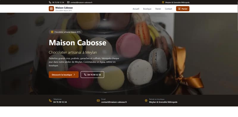 Exemple de site vitrine - Boutique en ligne à Grenoble